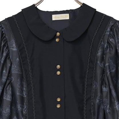 British Lady Big Sleeve Dress