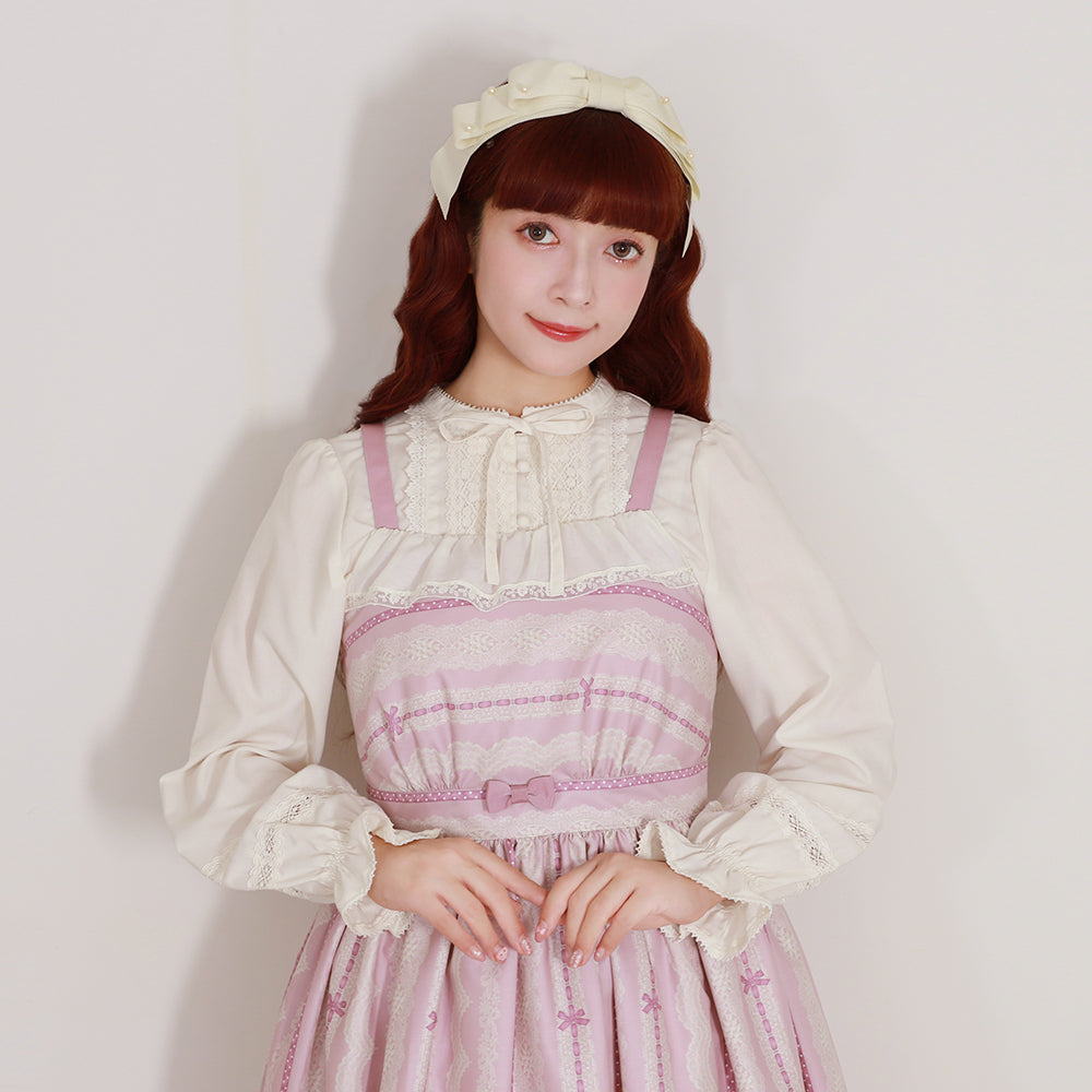 Melody Basket レースミルフィーユジャンパースカート レースミルフィーユジャンパースカート-Melody BasKet