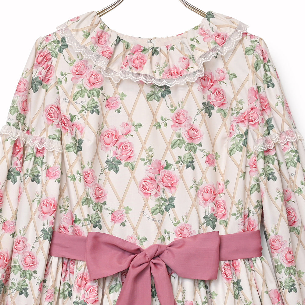 Rose garden frill collar dress
