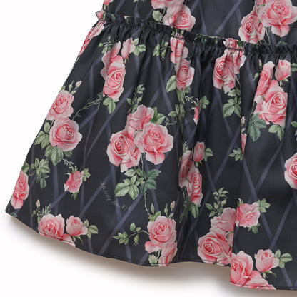 Rose garden frill collar dress