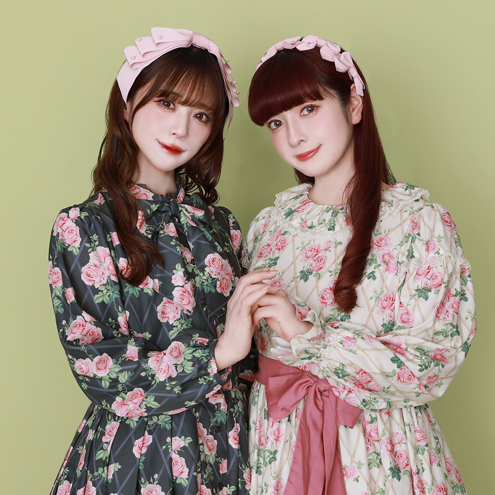 Rose garden frill collar dress