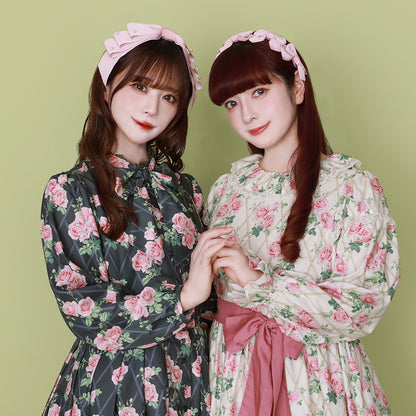 Rose garden frill collar dress