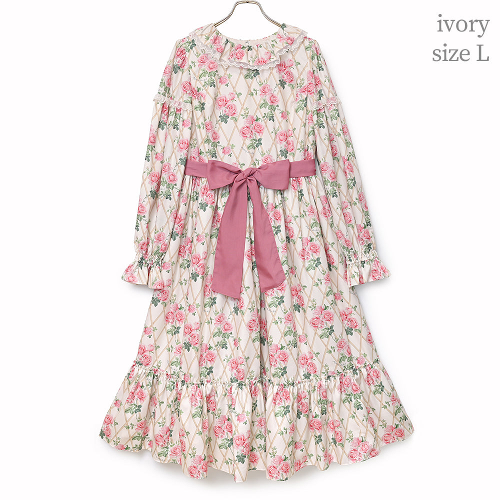 Rose garden frill collar dress