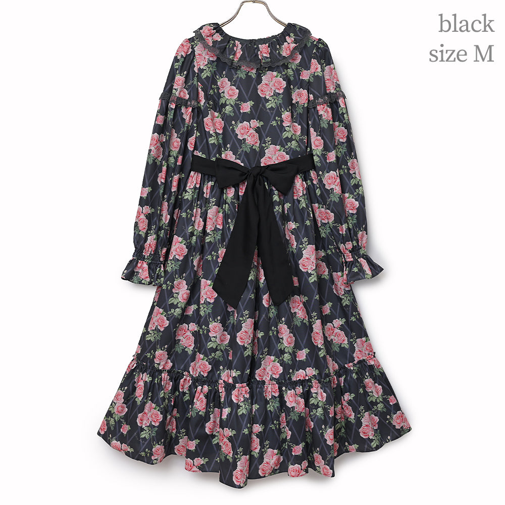 Rose garden frill collar dress