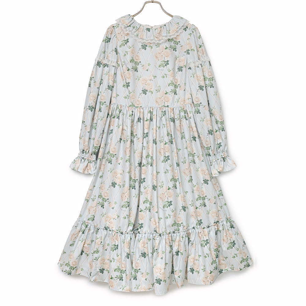 Rose garden frill collar dress
