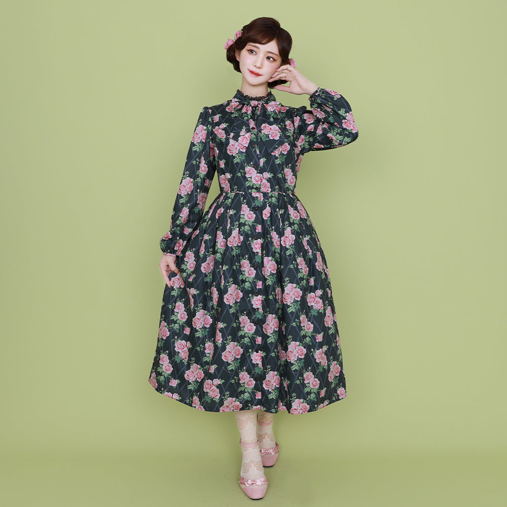 Rose gardenボウタイワンピース