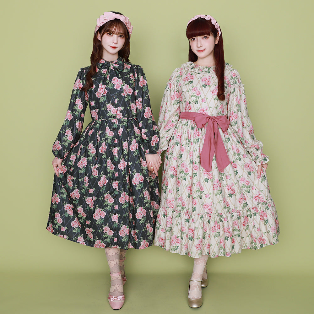 Rose gardenボウタイワンピース-Melody BasKet(メロディーバスケット