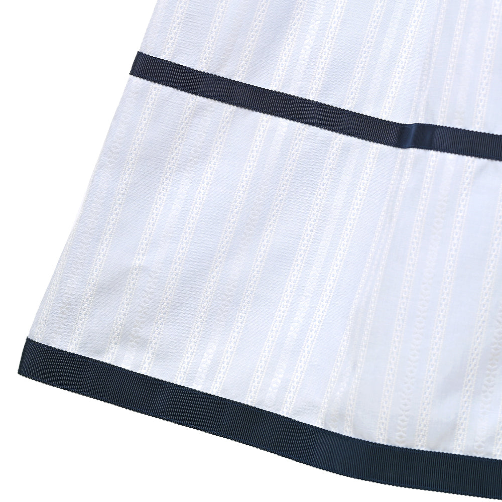 ドビーストライプ スタンドカラーワンピース