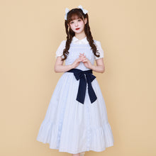 Load image into Gallery viewer, Dobby stripe frill jumper dress
