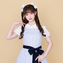 Load image into Gallery viewer, Dobby stripe frill jumper dress
