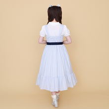 Load image into Gallery viewer, Dobby stripe frill jumper dress
