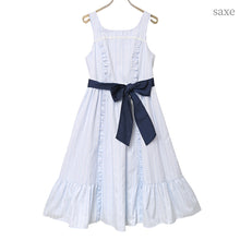 Load image into Gallery viewer, Dobby stripe frill jumper dress
