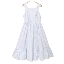 Load image into Gallery viewer, Dobby stripe frill jumper dress
