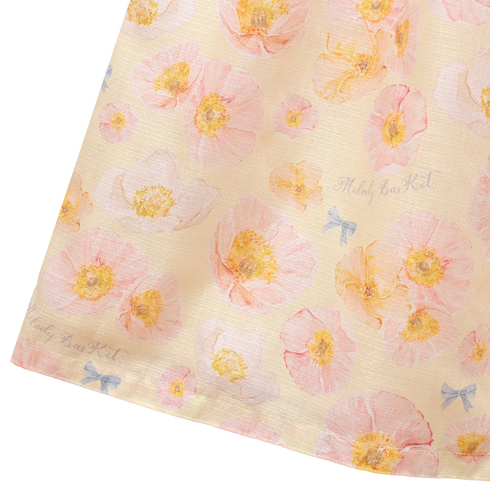 Blooming poppy フロントボタンワンピース Mサイズ イエロー Blooming poppyフロントボタンワンピース-Melody BasKet