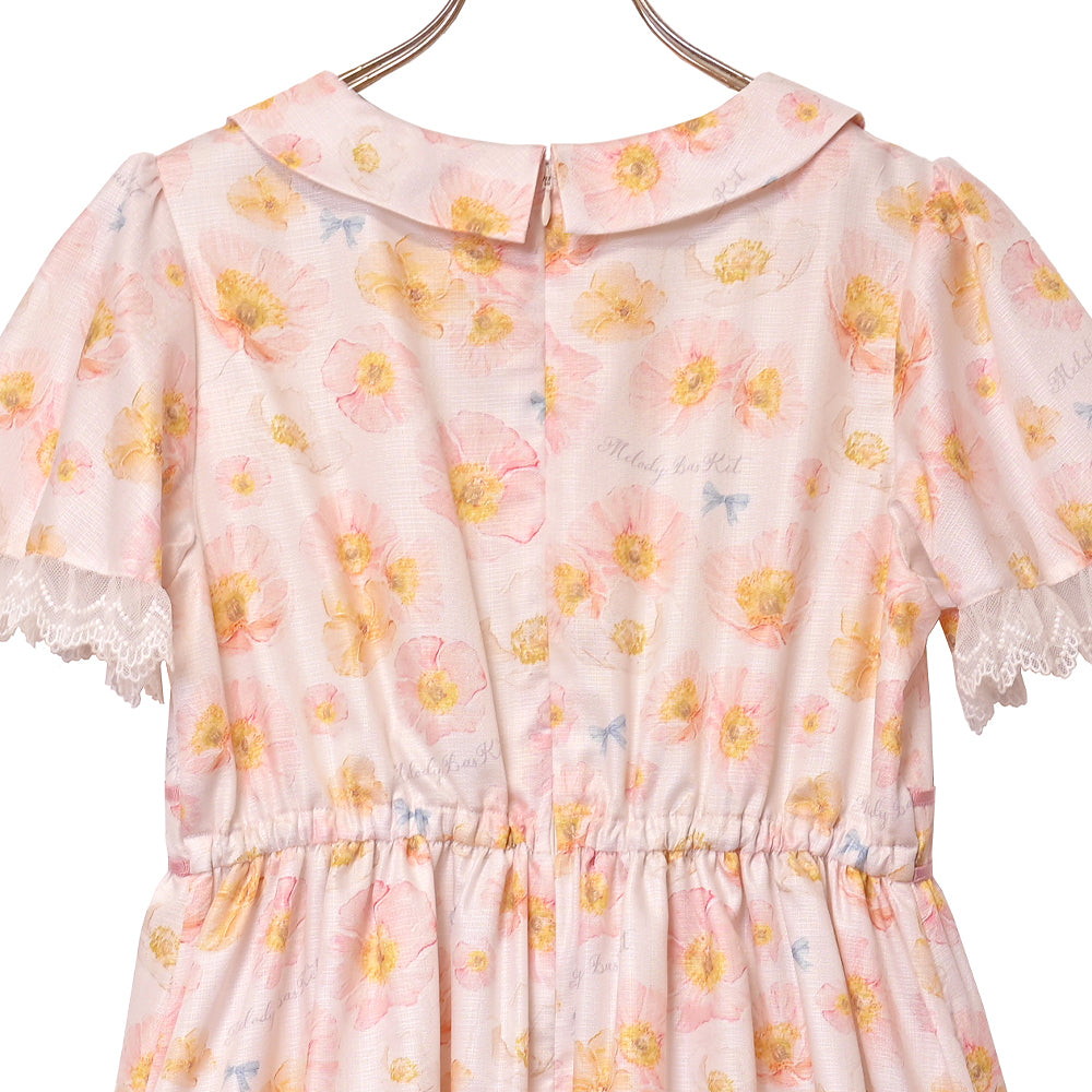 Blooming poppyリボンラインワンピース