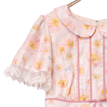 Blooming poppyリボンラインワンピース