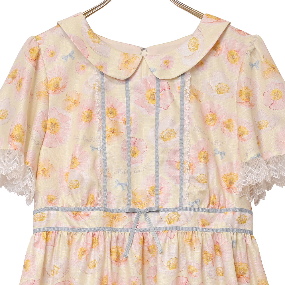 Blooming poppyリボンラインワンピース