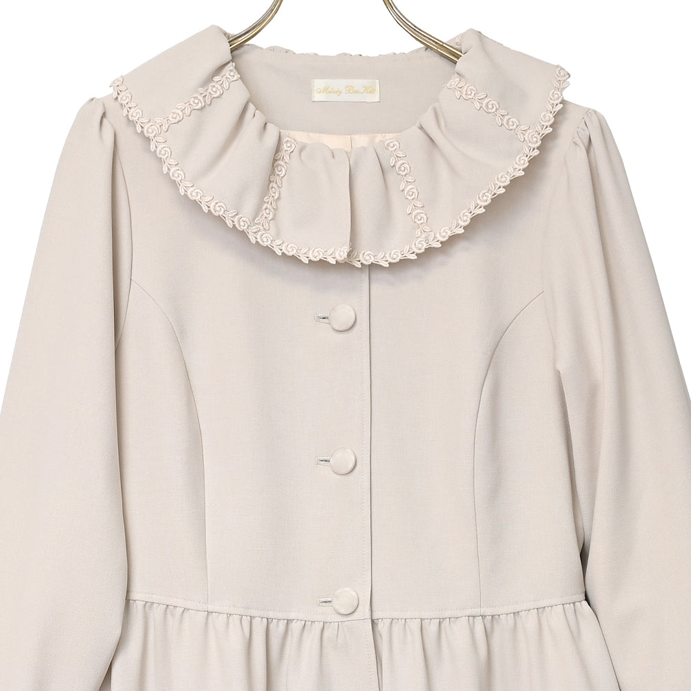 Rose lace collar spring coat