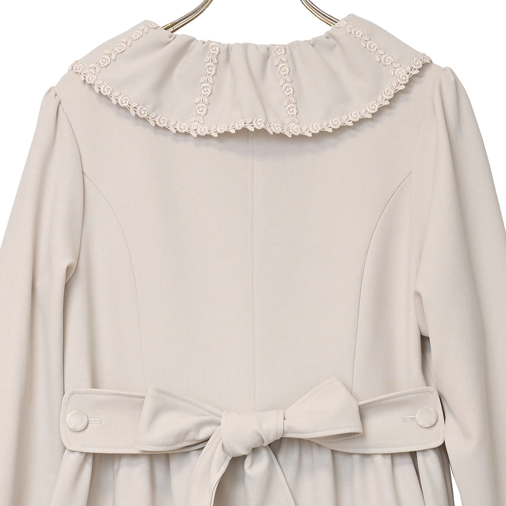 Rose lace collar spring coat