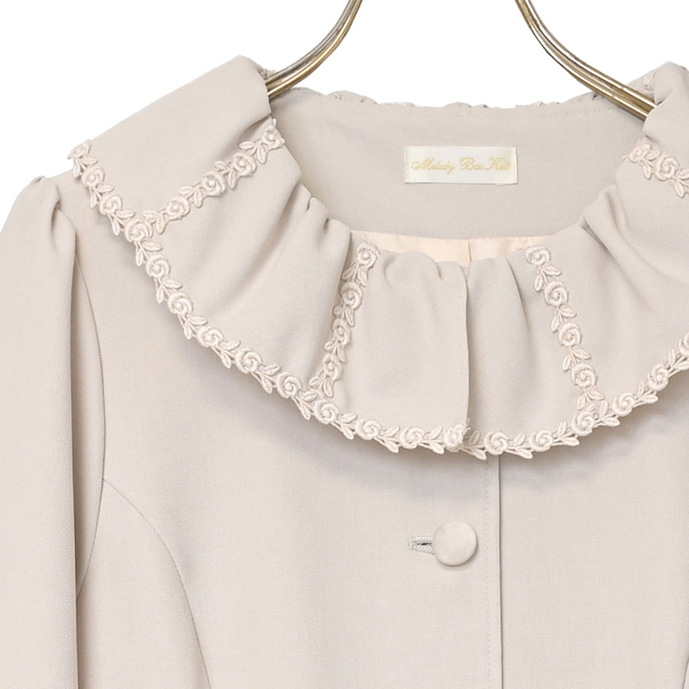 Rose lace collar spring coat