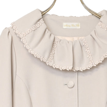 Rose lace collar spring coat