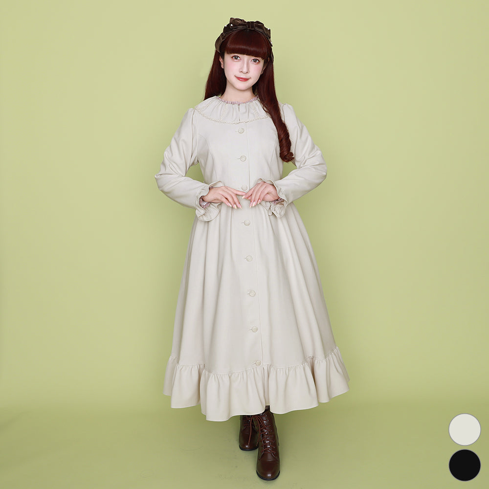 Rose lace collar spring coat