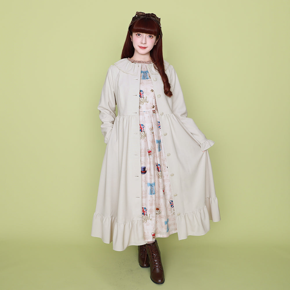 Rose lace collar spring coat