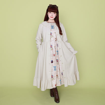 Rose lace collar spring coat