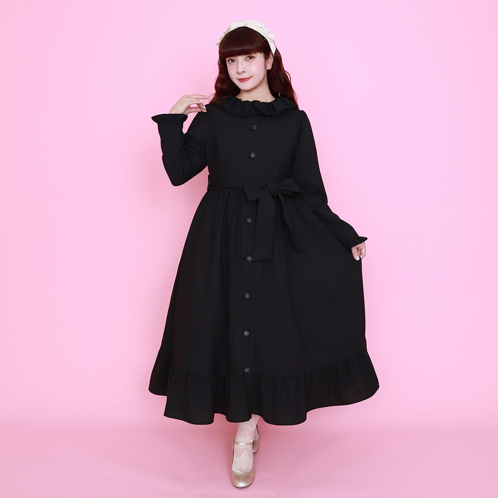 Rose lace collar spring coat
