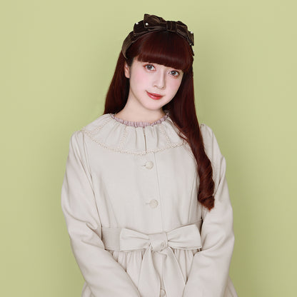 Rose lace collar spring coat