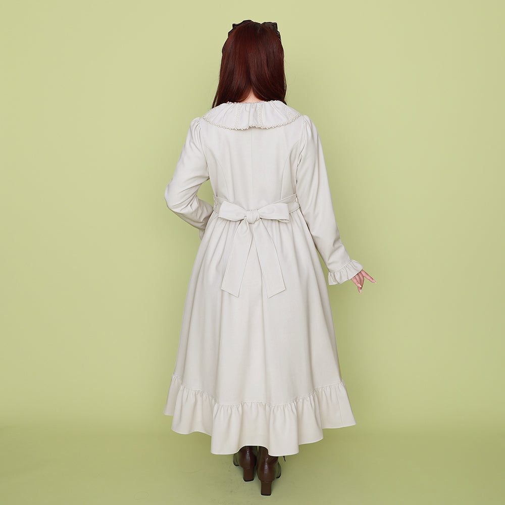 Rose lace collar spring coat