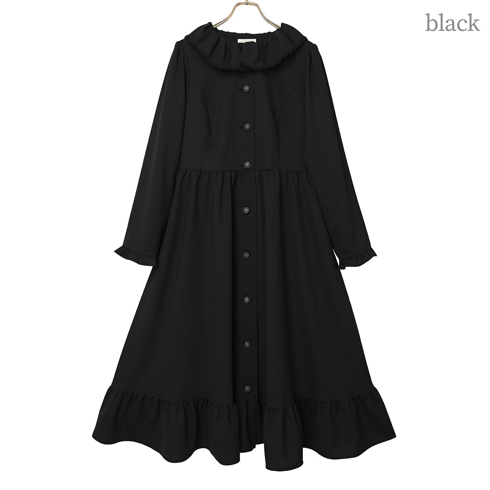 Rose lace collar spring coat