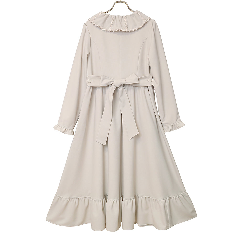 Rose lace collar spring coat