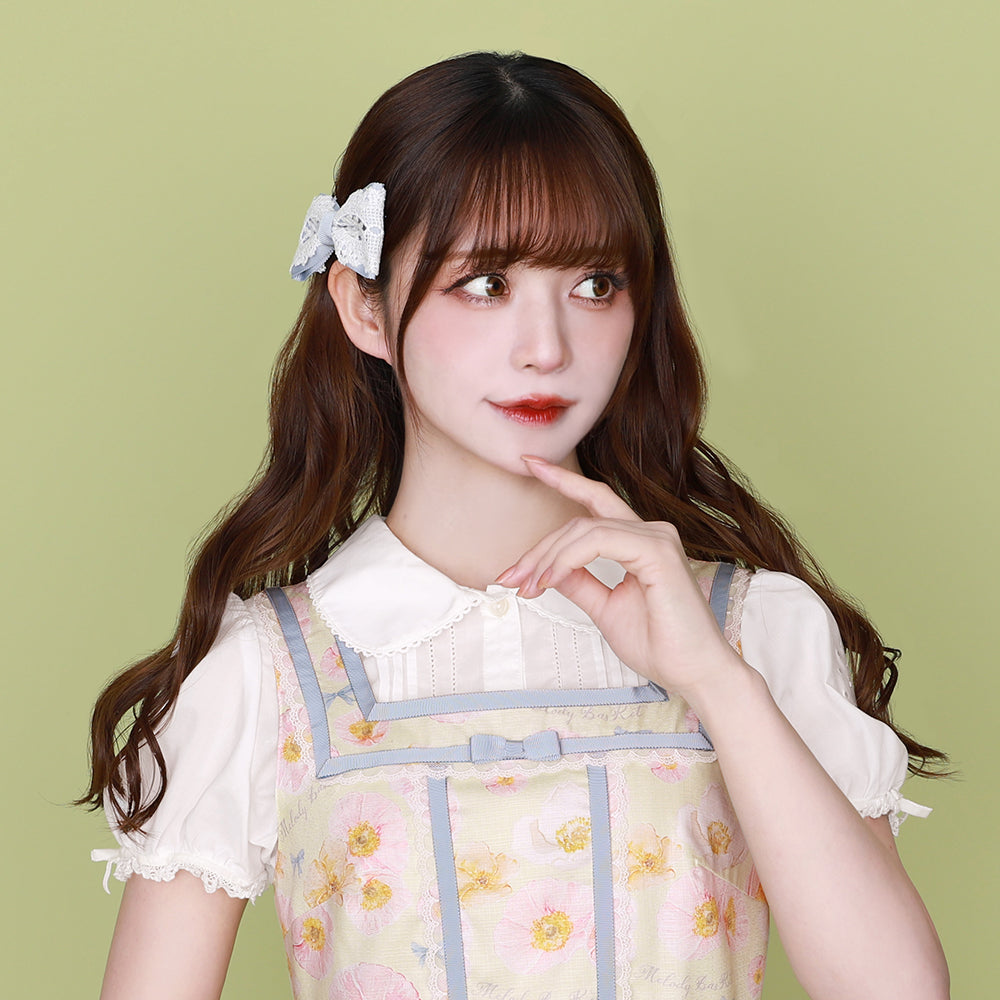 レースリボンヘアクリップ