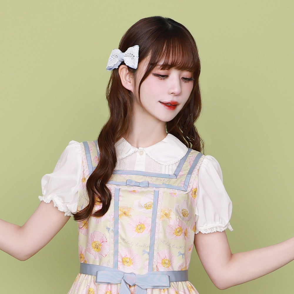 レースリボンヘアクリップ