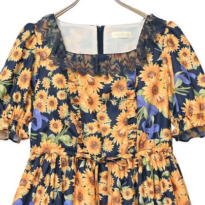 Sunflower bouquet tiered dress