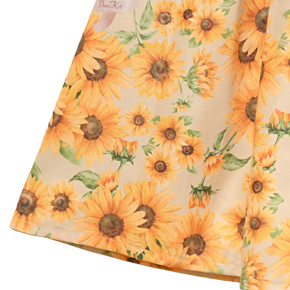Sunflower bouquet tiered dress
