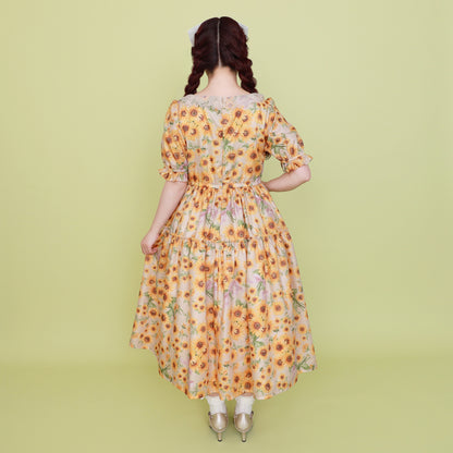 Sunflower bouquet tiered dress