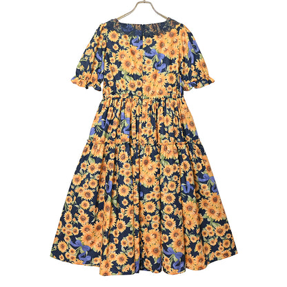 Sunflower bouquet tiered dress