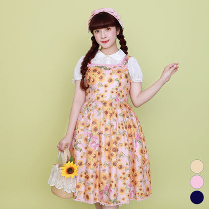 ひまわりブーケのジャンパースカート