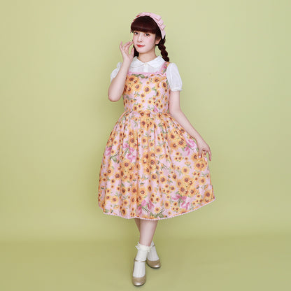 ひまわりブーケのジャンパースカート