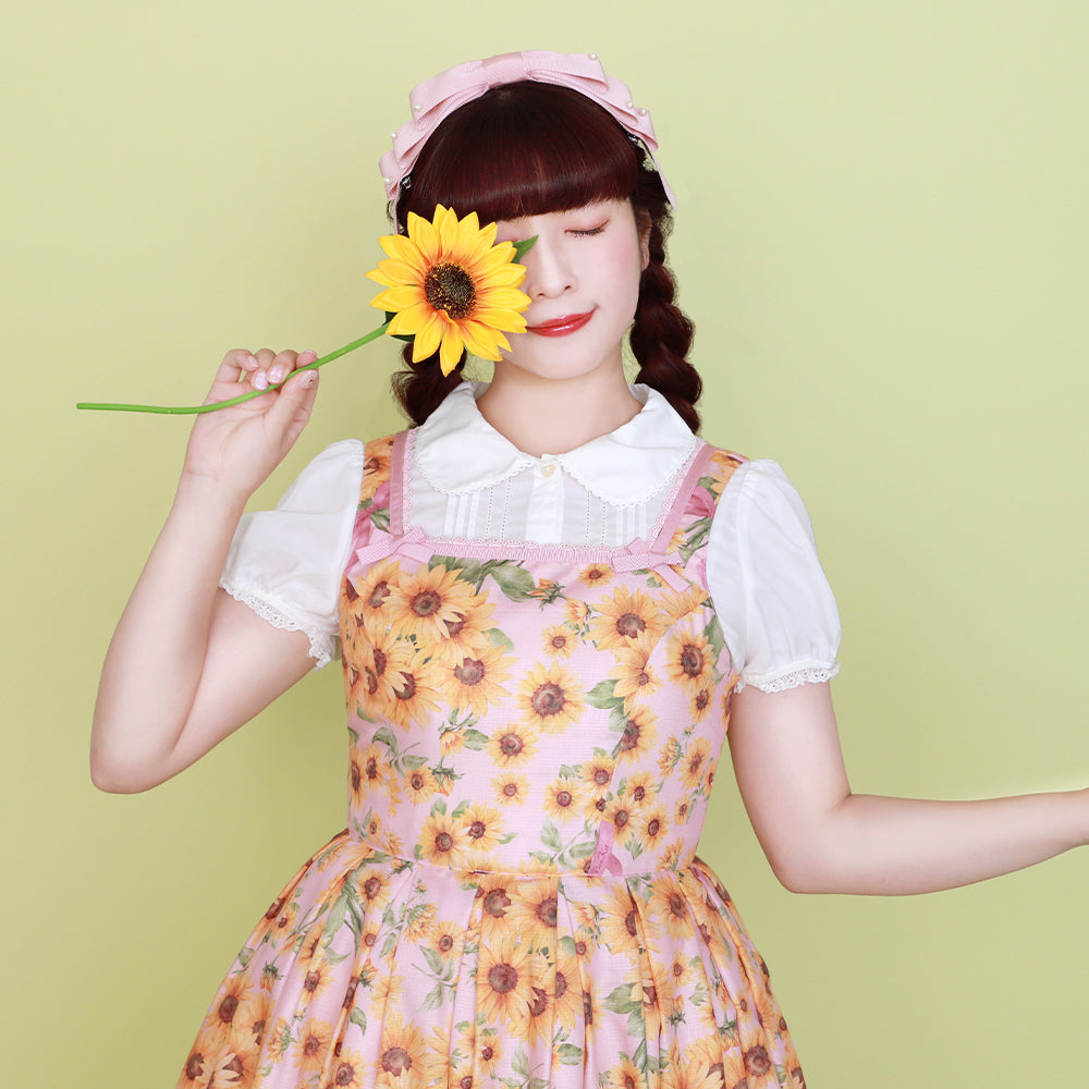 ひまわりブーケのジャンパースカート