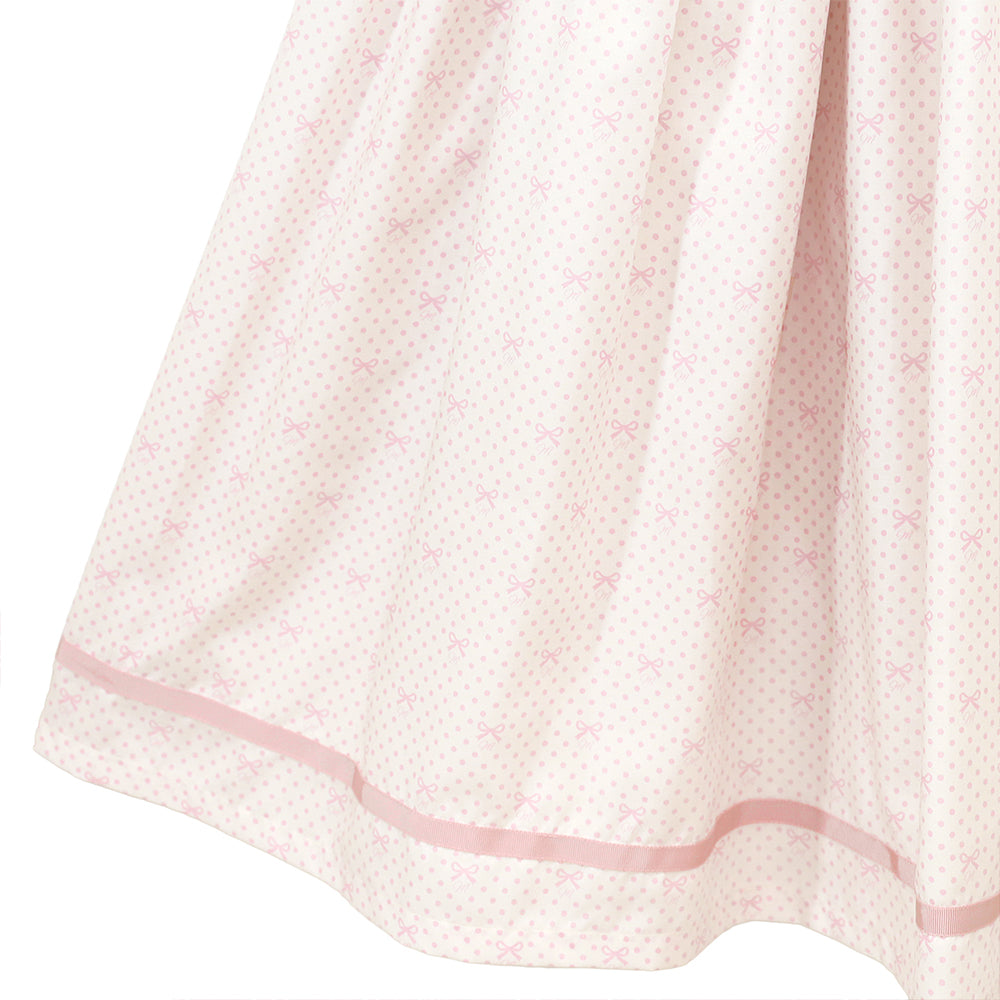 Little dot Ribbonフリル付きカラーワンピース
