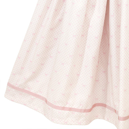 Little dot Ribbonフリル付きカラーワンピース
