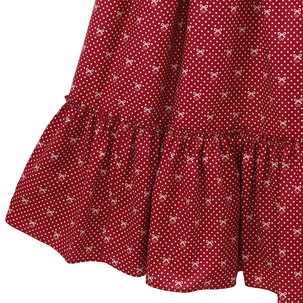 Little dot Ribbonレース襟ワンピース