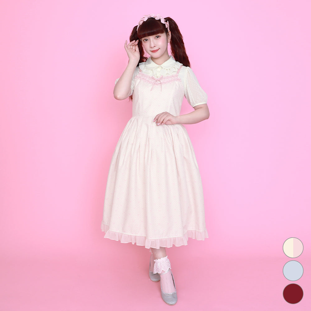 Little dot Ribbonジャンパースカート