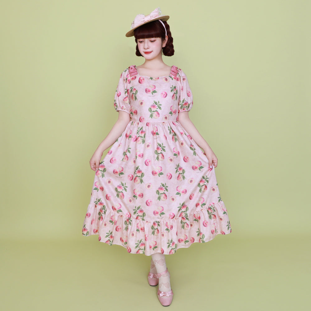 Peach Artショルダーリボンワンピース