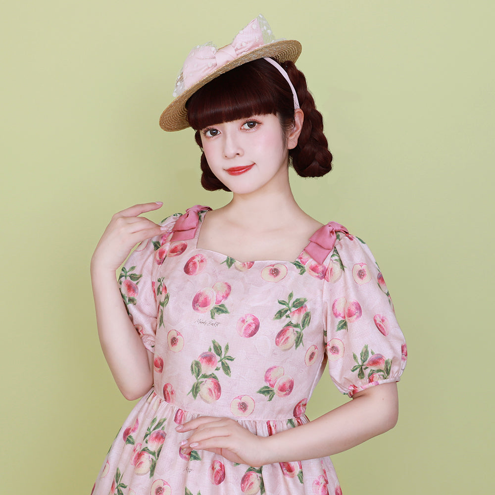 Peach Artショルダーリボンワンピース