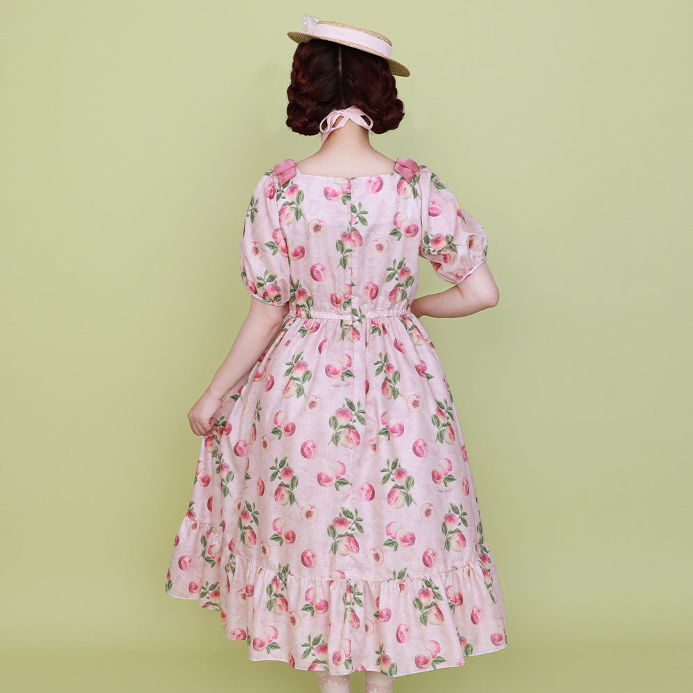 Peach Artショルダーリボンワンピース-Melody BasKet(メロディー