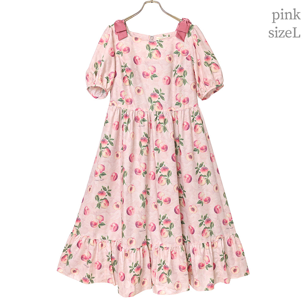 Peach Artショルダーリボンワンピース